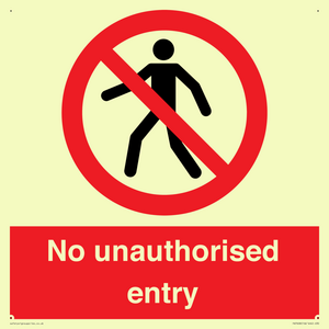 No unauthorised entry